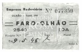 Bilhete da Empresa Rodoviária