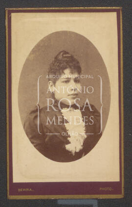 Retrato meio corpo de senhora.