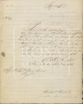 Correspondência recebida e expedida pela Paróquia de Olhão, 1875