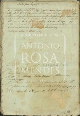 Registo de contribuições para a  Paroquia de Olhão de 1854-1857