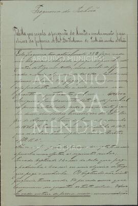 Tabelas dos direitos e emolumentos paroquiais, Paróquia de Pechão, 1883